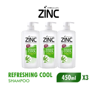 [Paket isi 3] ZINC Shampoo Refreshing Cool Botol 450ml