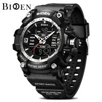 BIDEN Jam Tangan Pria Digital Analog Multifungsi Dial LED Anti Air Keren Olahraga Army Jam Tangan Cowok