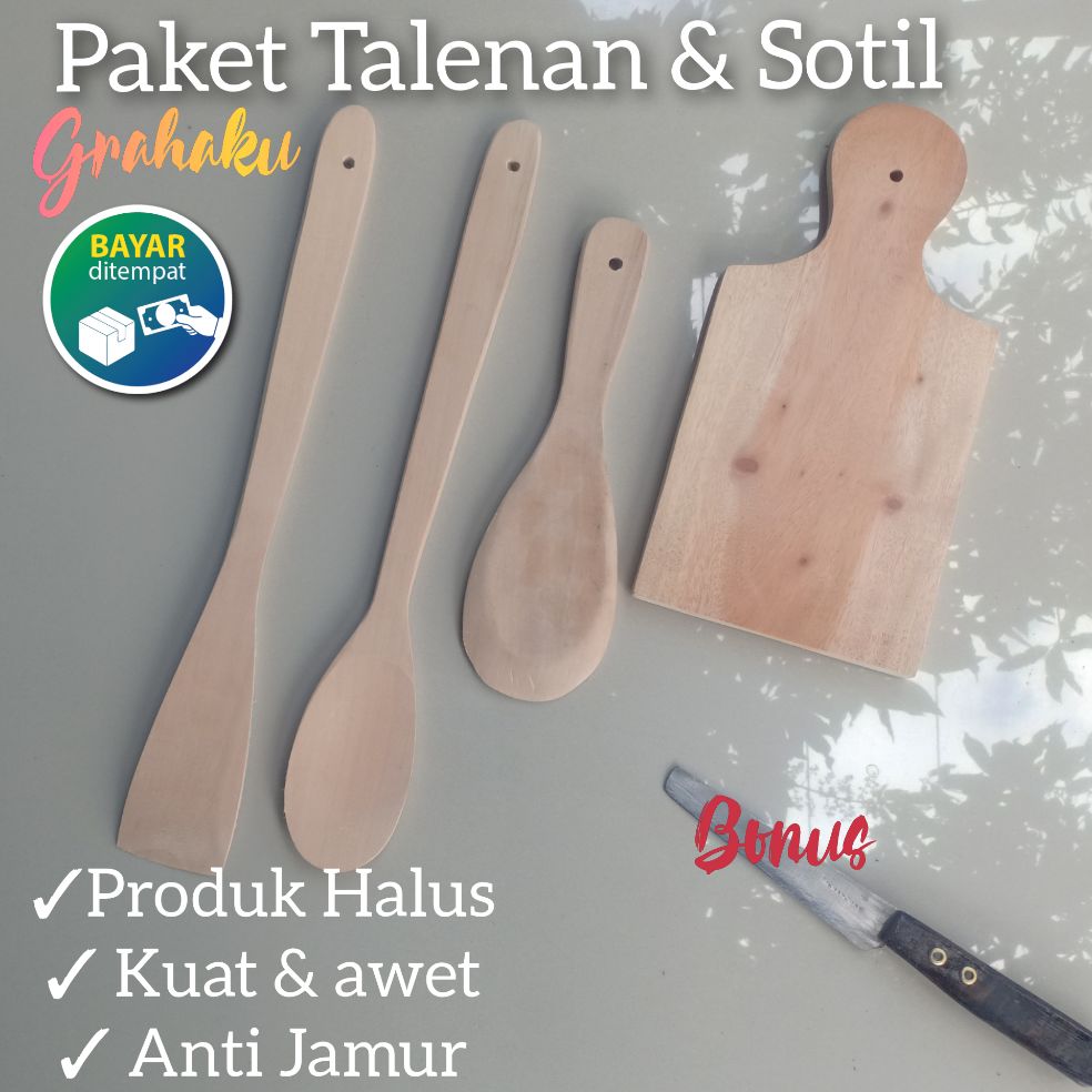 Paket Murah Talenan Dan Sotil - Talenan Murah Halus - Centong Kayu - Sotil Panjang Murah paket talenan sotil – talenan halus – centong kayu – sotil panjang