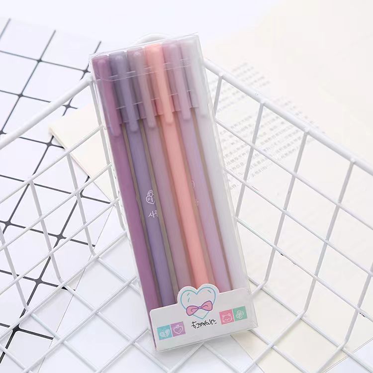 💎💫GROCELY💫💎 1 SET 6PCS PULPEN GEL AESTHETIC POLOS WARNA PASTEL MATTE 05MM / PULPEN GEL AESTHETIC WARNA GRADASI 05 MM