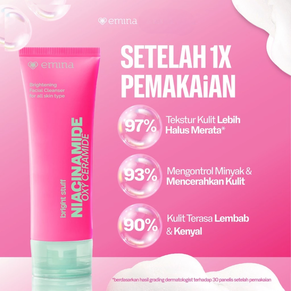 Emina Bright Stuff Niacinamide Oxy Ceramide Brightening Face Wash For All Skin Type
