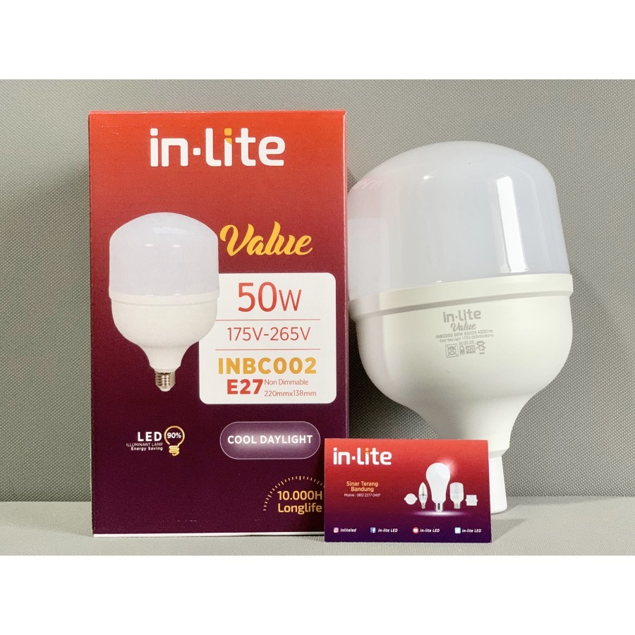 Lampu Led Tabung 50 Watt Inlite Putih SUPER TERANG BERGARANSI 1 TAHUN