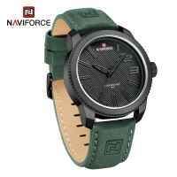 Box Exclusive Jam Tangan Naviforce Tiga Angka HA-589SON / Jam Tangan Fashion Pria Tali Kulit Diameter 46cm