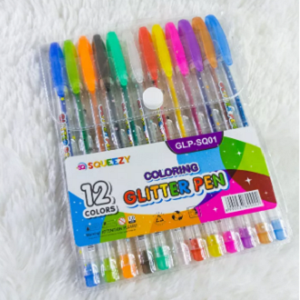 SGM - 12 PCS / 1 PACK GEL PEN PULPEN GLITTER 12 WARNA