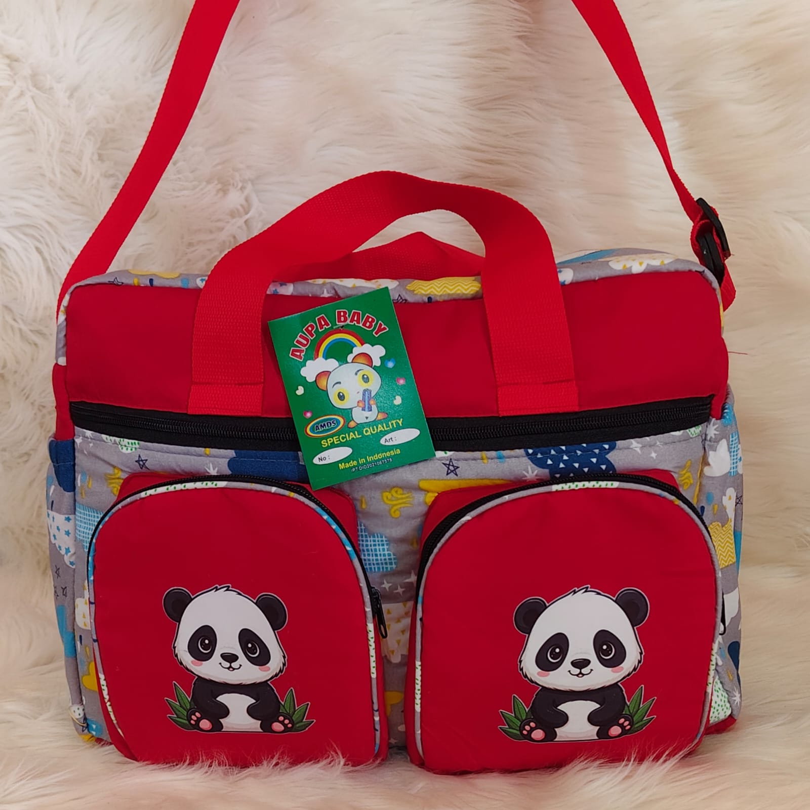 Tas Bayi Besar Dobel Saku Motif Karakter