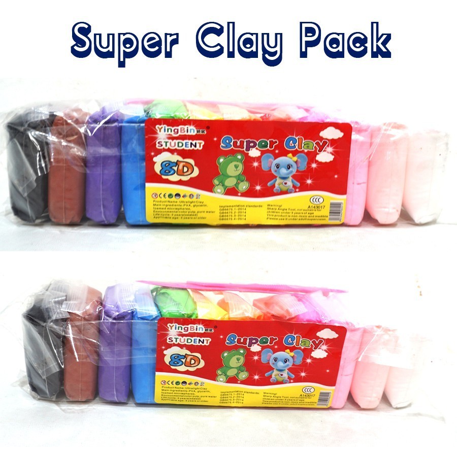 MAINAN ANAK CLAY POLYMER PLASTISIN LILIN MSINAN ISI 12 WARNA