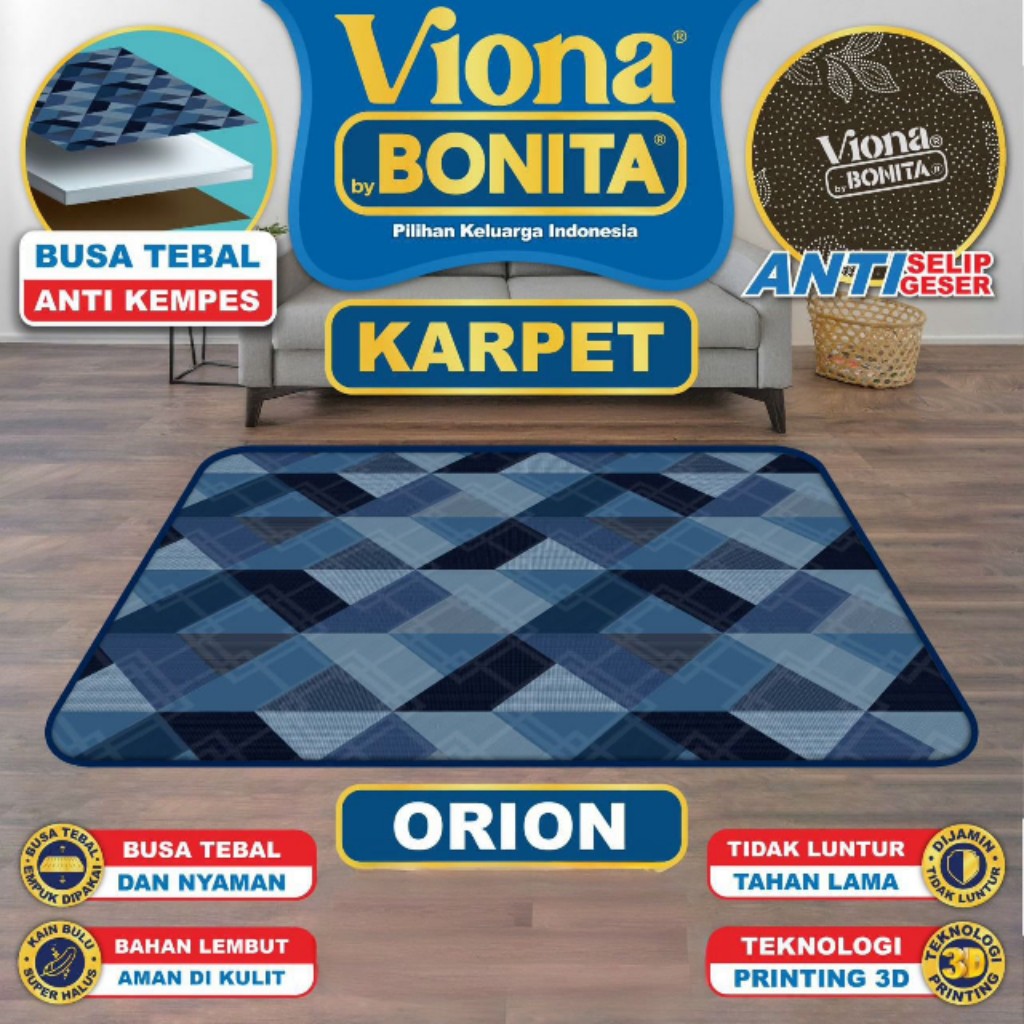 Viona By Bonita KARPET BUSA / KARPET MALAYSIA Dekorasi Kamar - SERI B ( TANPA TAS )