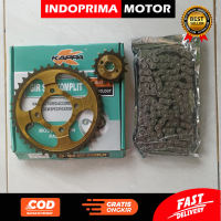KAPPA GEAR SET KOMPLIT SUPRA X 40. GIGI TARIK GOLD DAN RANTAI SUPRA FIT LAMA. LEGENDA. GRAND GN5 KEV KRS KFM