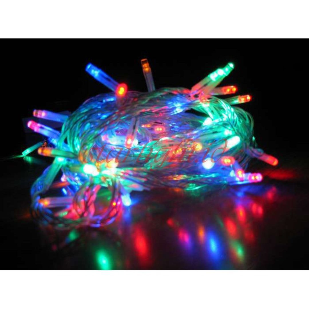Lampu LED Hias Warnawarni Kabel Transparan / Lampu Natal Kedip