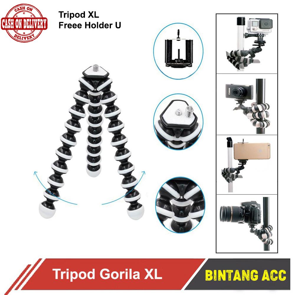 Tripod Camera - Gorilla Pod Tripod For Kamera Dslr Gorillapod Octopus XL Free Holder U Bintang