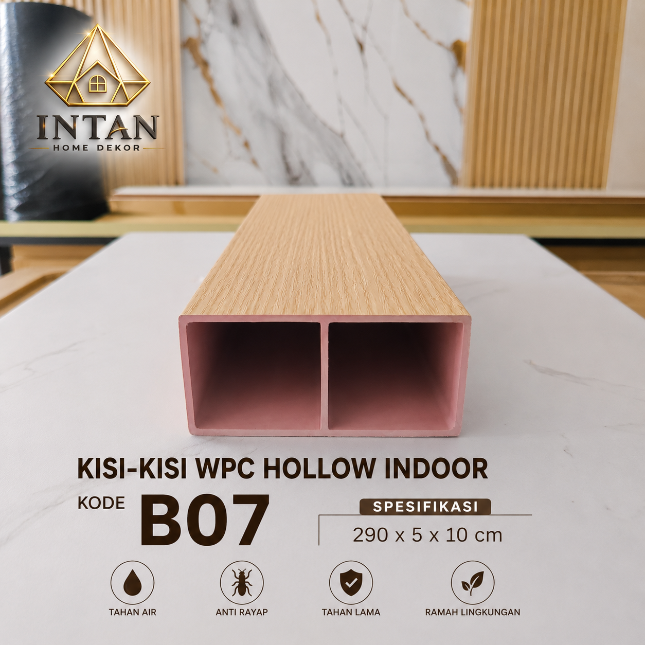 Kisi-kisi WPC Hollow Indoor B07 - Tahan Air Anti Rayap Tahan Lama Ramah Lingkungan - 290 x 5 x 10 cm