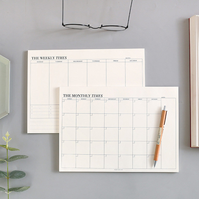 Daily Weekly Monthly Planner 60 Lembar - Memo Pad Timetable Kalender - Notebook Buku Agenda Jadwal Kegiatan Harian Mingguan Bulanan Schedule Board Anak Sekolah Kuliah Kantor To Do List Alat Tulis