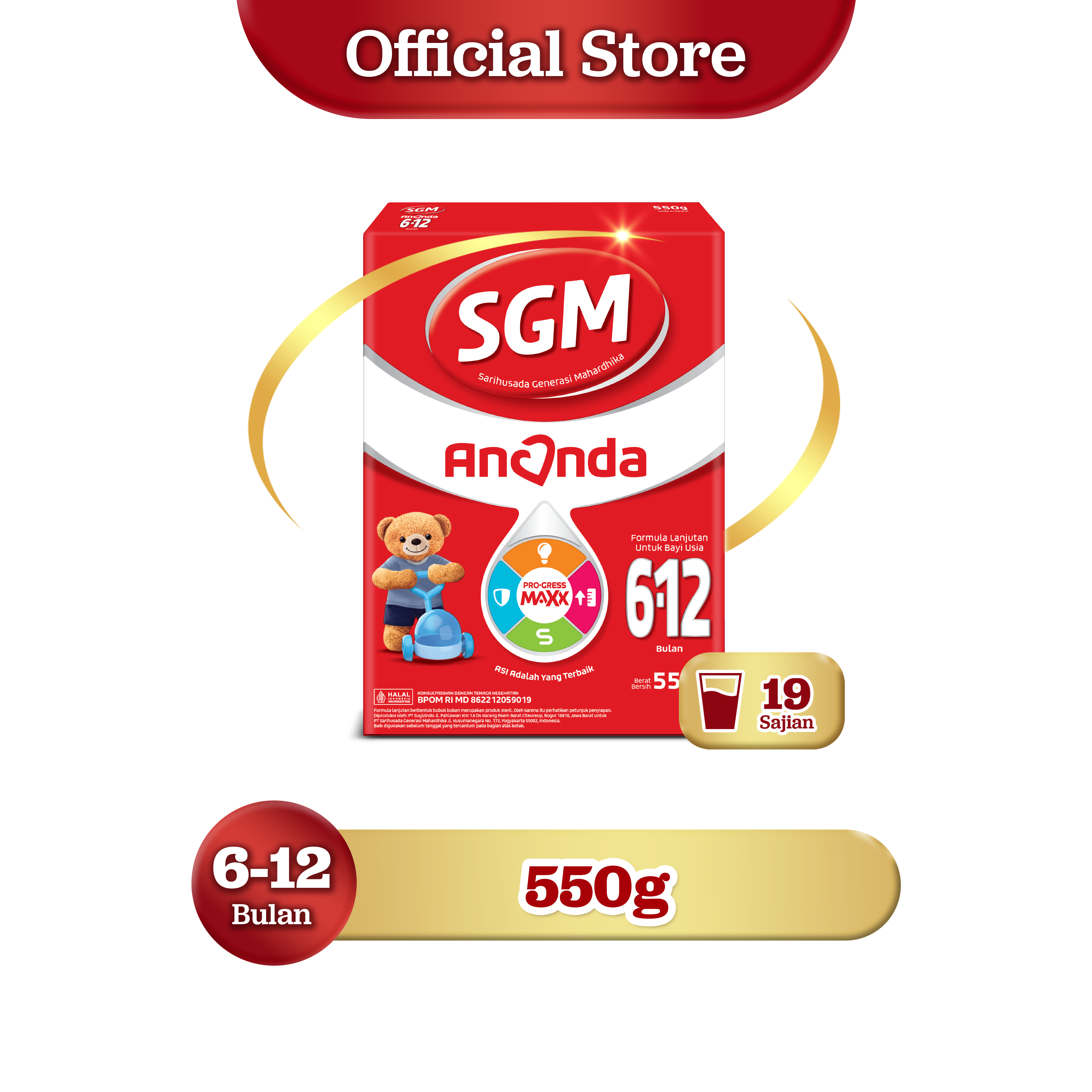 SGM Ananda 2 (6-12 Bulan) Formula Bayi Bubuk 550 gr