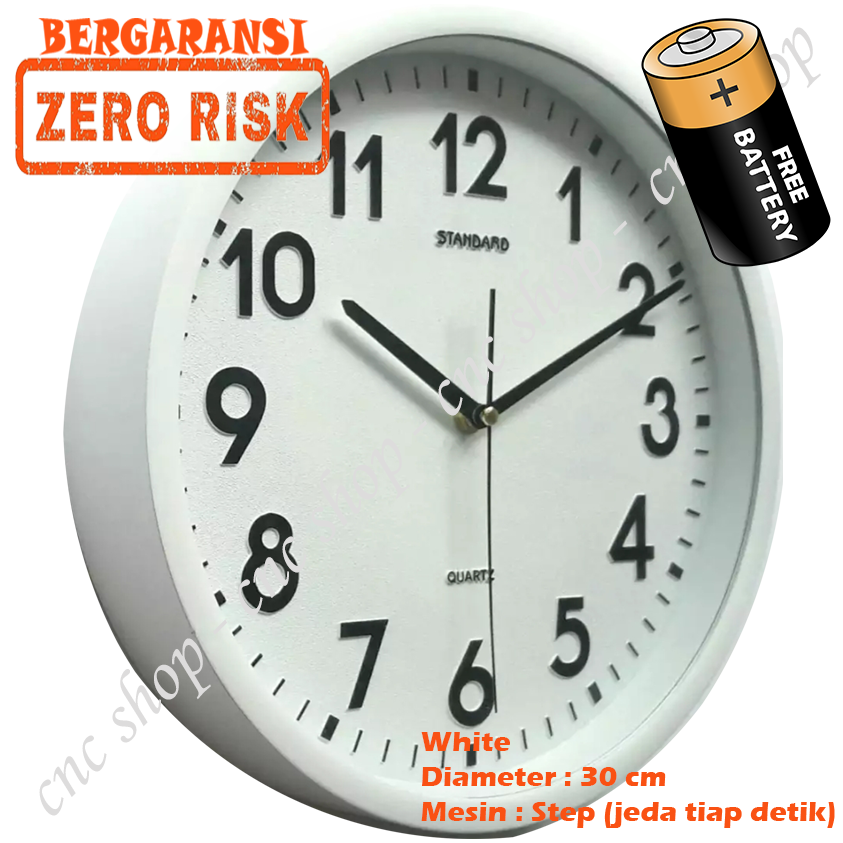 Jam Dinding Tebal Angka Timbul Besar Jumbo Tempel Tembok Standar 30cm Analog Bulat Mesin Step Movement Murah Meriah Terbaru Pajangan Dekorasi Terlaris aestetic BISA COD Wall clock