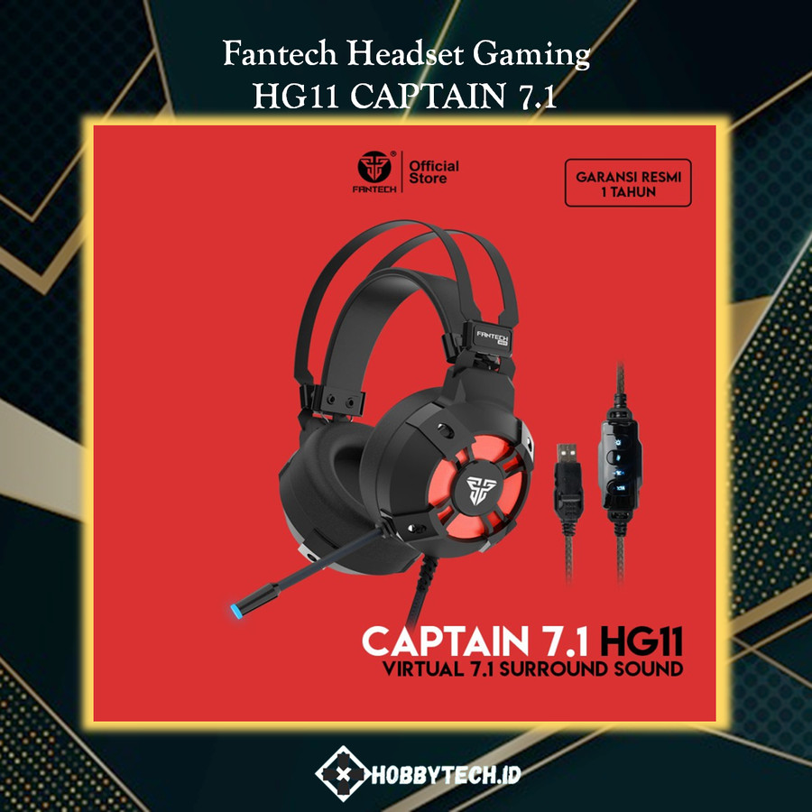 Fantech Gaming Headset HG11 CAPTAIN 7.1 - Black, Non Vibration