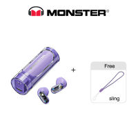 Original Monster XKT13 Wireless Bluetooth V5.3 Headset HIFI Sound Earphones Long Standby Earbuds Rotating Transparent Shell Lipstick Design Headphones Noise Reduction New
