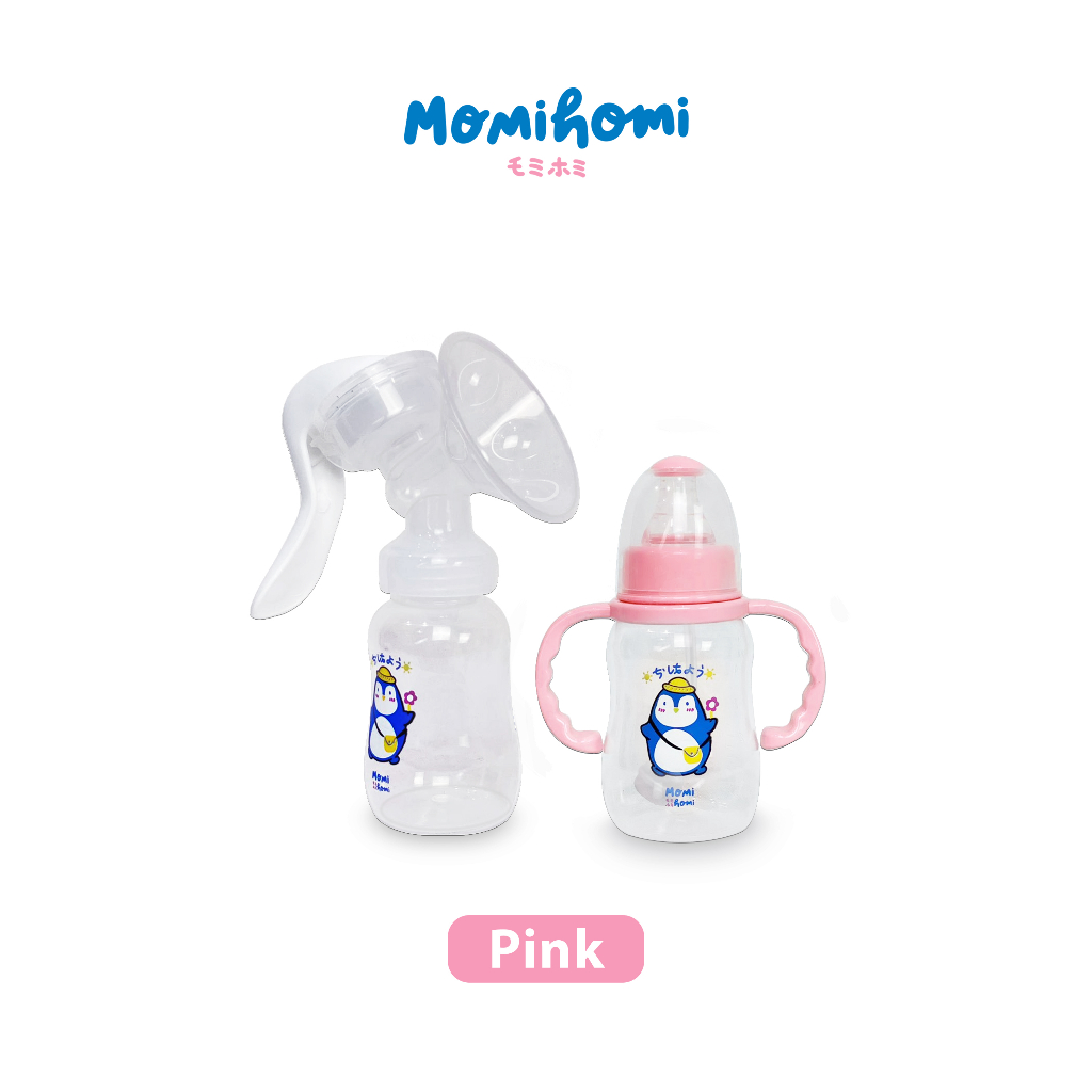 MOMI HOMI Pompa Asi Manual 3027 Portable Breast Pump Set Dengan Botol Dot 150ml Wideneck