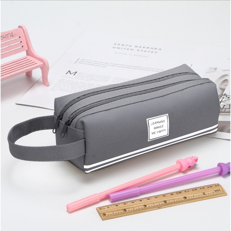 Kotak Pensil Dan Stationery Dual Zipper / Dompet Pensil 2 Pouch