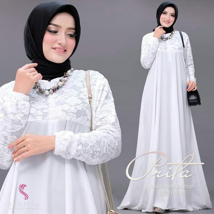 Baju Muslim Modern Gamis PRITA MAXY Moscrepe Mix Brukat Terusan Wanita Paling Laris Dan Trendy Baju Panjang Polos Muslim Dress Pesta Terbaru Maxi Muslimah Termurah Pakaian Modis Simple Casual Terbaru 2019 gamis wanita