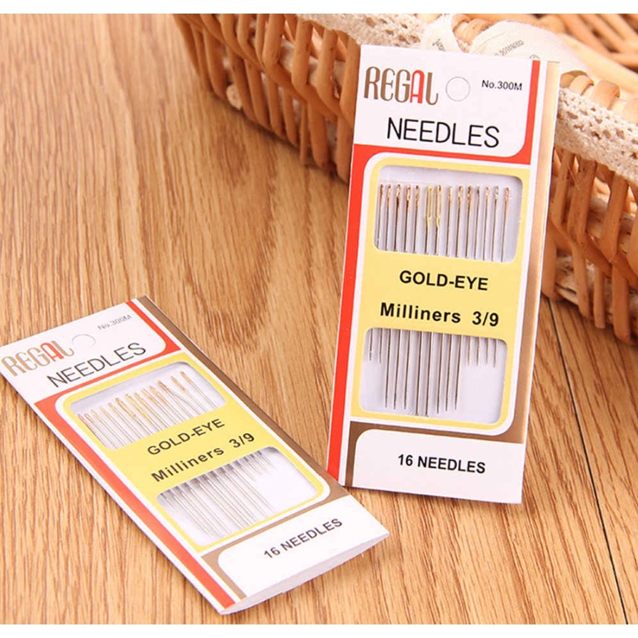 KAIHUA Jarum jahit Tangan Regal Gold Eye Milliners 3/9 JARUM JAHIT TANGAN ISI 16 REGAL GOLD Gold Eye Milliners Needles [HARGA PER CARD] SS188