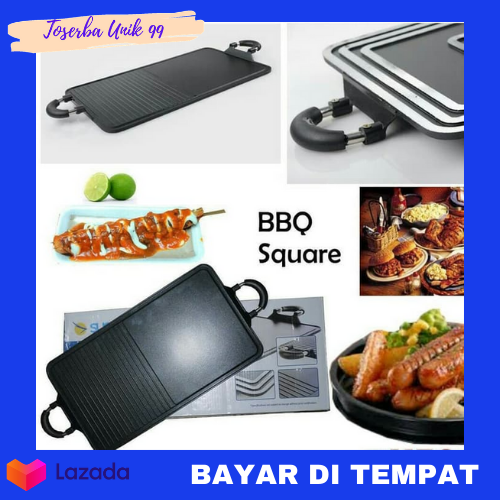 Suggo Grill Pan Teflon 2 In 1 Alat Bakar Sate Daging Bbq Square suggo grill pan teflon 2 in 1 alat bakar sate daging bbq square