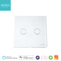 BARDI Smart WiFi Touch Wallswitch - EU 2 Gang White Putih / Black Hitam