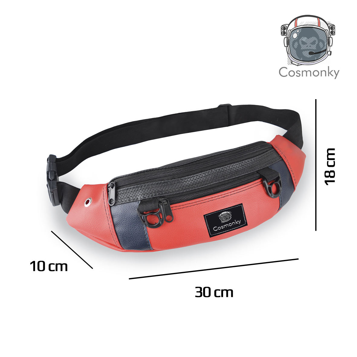 PROMO tas pinggang waistbag COSMONKY JEF/tas kulit / Crossbody bags / tas selempang casual / tas organizer / tas murah/ENTHREE promo tas pinggang waistbag cosmonky jef/tas kulit / crossbody bags / tas selempang casual / tas organizer / tas /enthree