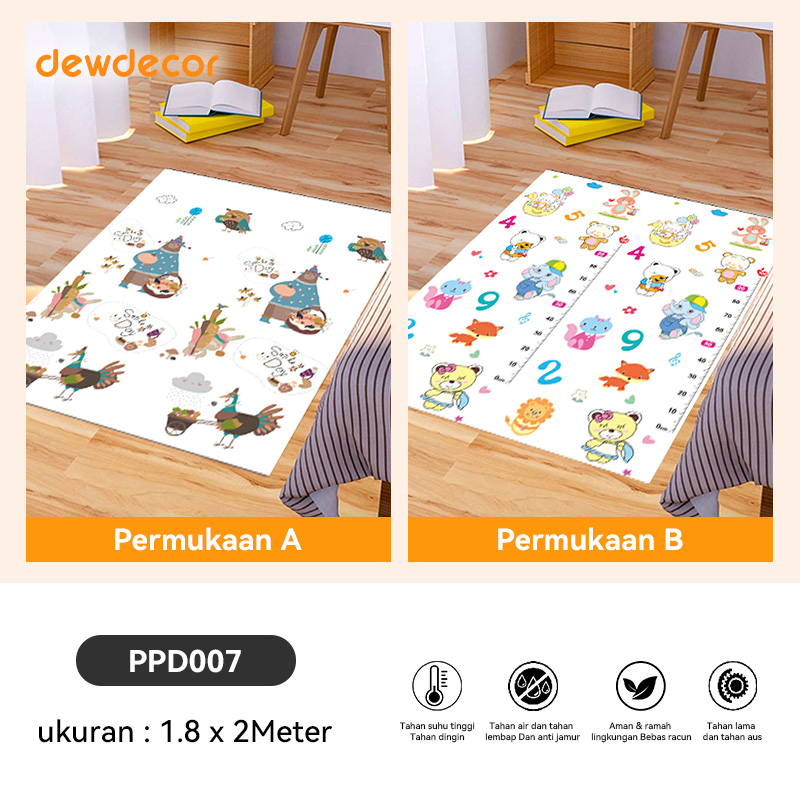 [180cm x 200cm]Karpet / Playmat Bayi Tebal Lipat – Alas Bermain Anak & Bayi Empuk dan Mudah Dibersihkan