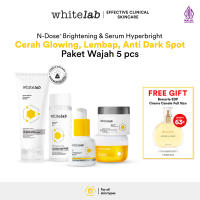 Whitelab 5 pcs N-Dose+ 2.0  Paket Wajah - Facial Wash Toner Serum with Day & Night Cream Paket Skincare