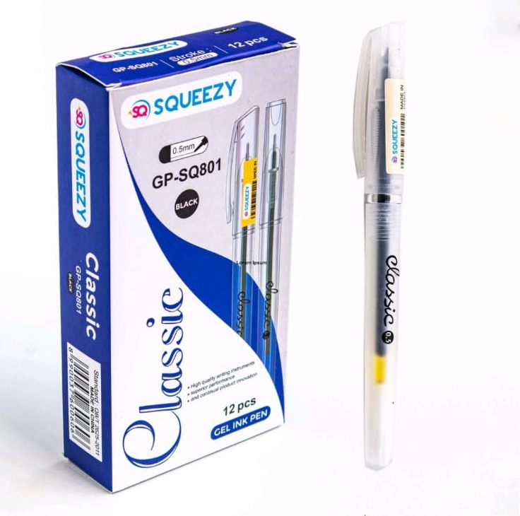Pulpen SQUEEZY Gel Pen 0.5 MM isi 12 / 0.5 MM / Pena / GP-SQ801 Zhen Shop