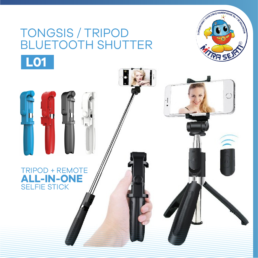 Tongkat Narsis/Tripod Bluetooth Shutter PLS L01 -ATNL01BTTR