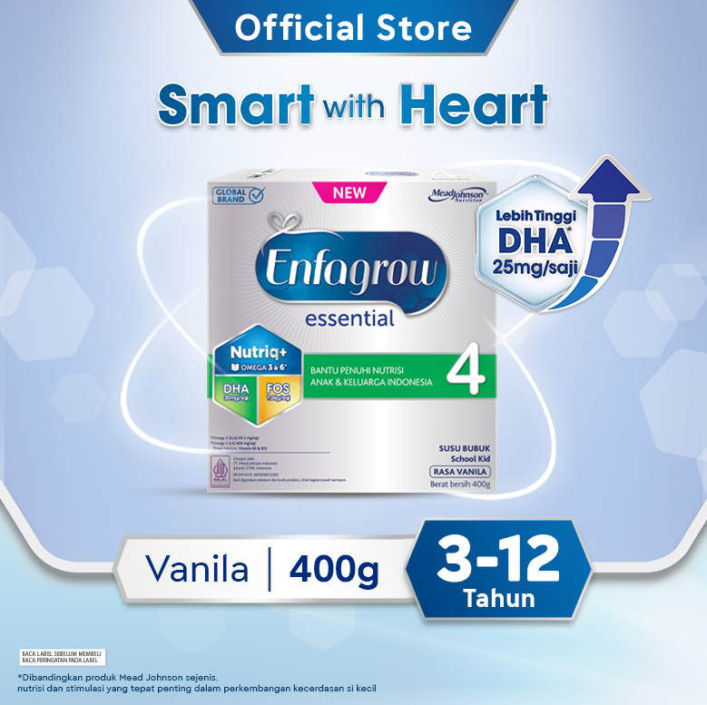 Enfagrow Essential 4 Susu Formula Anak 3-12 Tahun Rasa Vanila 400gr