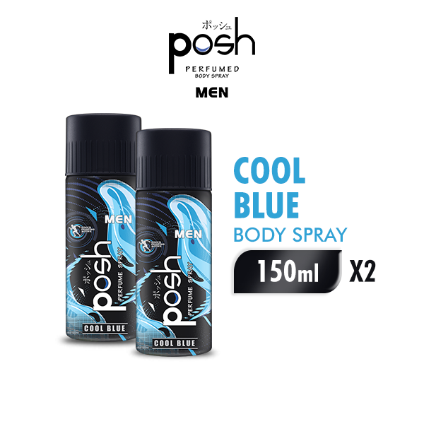 [Paket isi 2] Posh Spray Cologne Men Cool Blue Botol 150ml