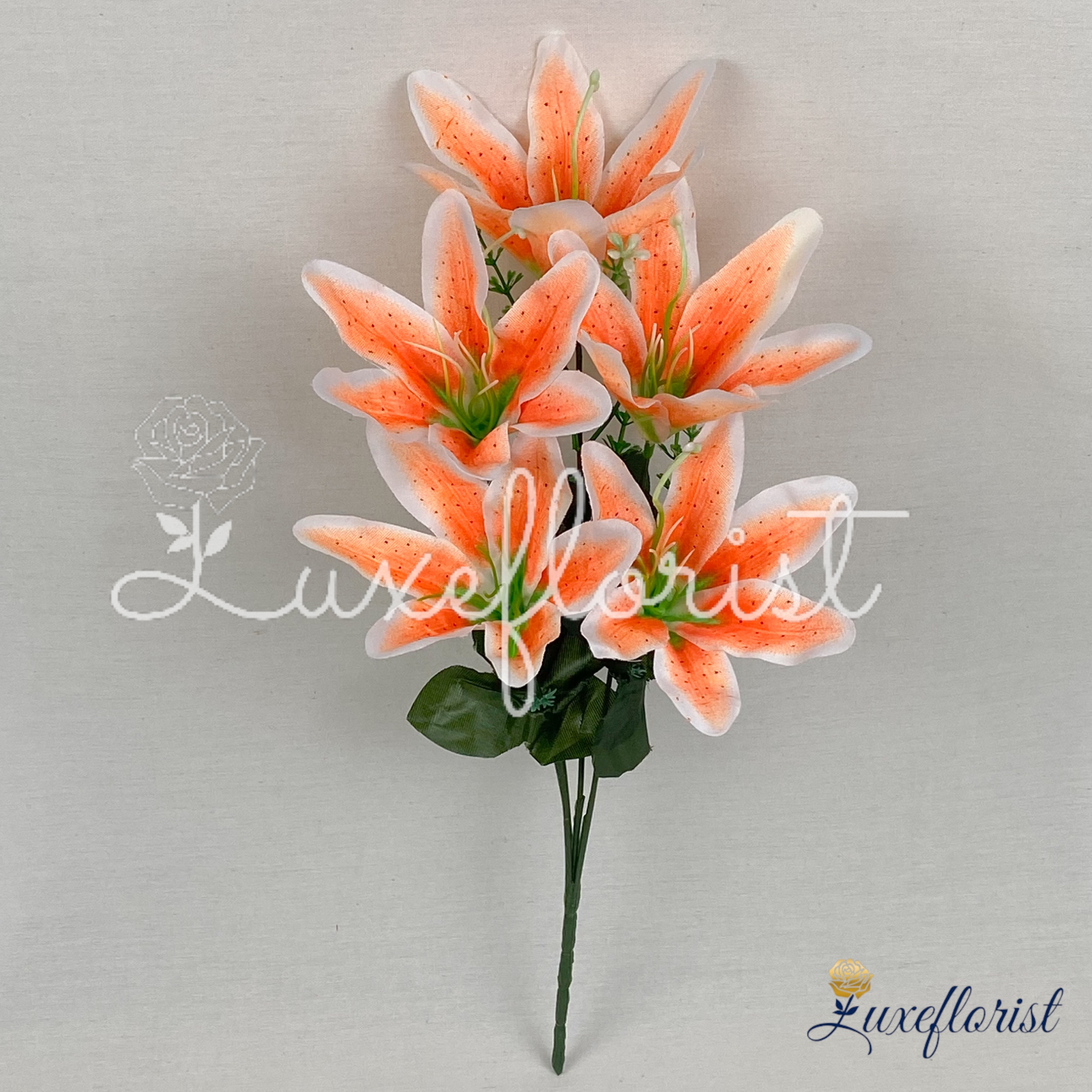 BUNGA LILY BINTIKCABANG 5 HIASAN ARTIFICIAL DEKORASI WEDDING DAN PELAMINAN