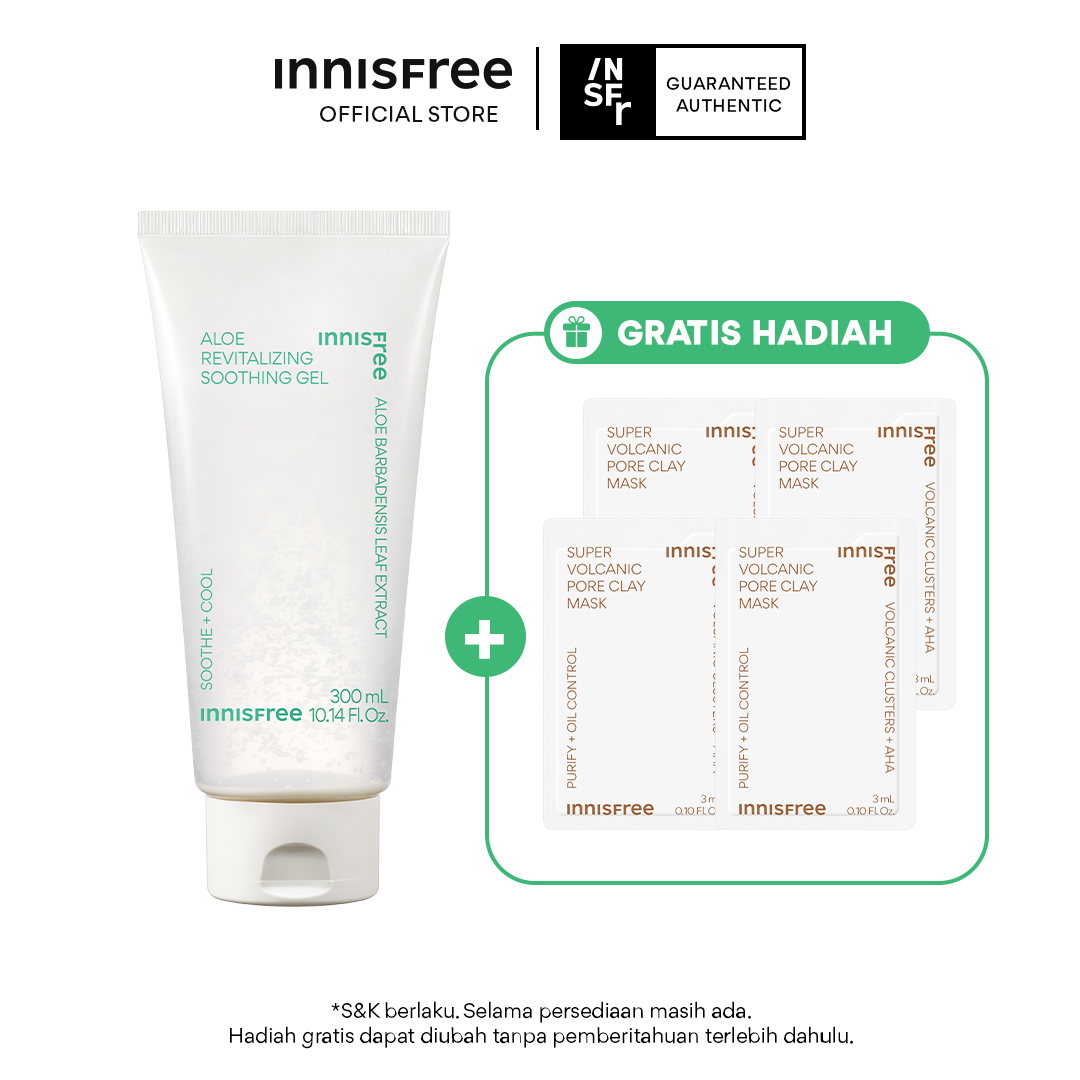 Innisfree Aloe Revital Soothing Gel 300ml / Pelembap untuk Tenangkan Kulit Kemerahan