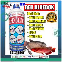 Obat Ikan Obat Jamur Ikan Anti Virus Anti Parasit Anti Kuman Bakteri Luka Ikan Hias Gurame Emas Udang Bandeng Mujair Nila Arwana Lele Koi Patin RED BLUEDOX - Kemasan 1 LITER - Hijrah Pet Shop