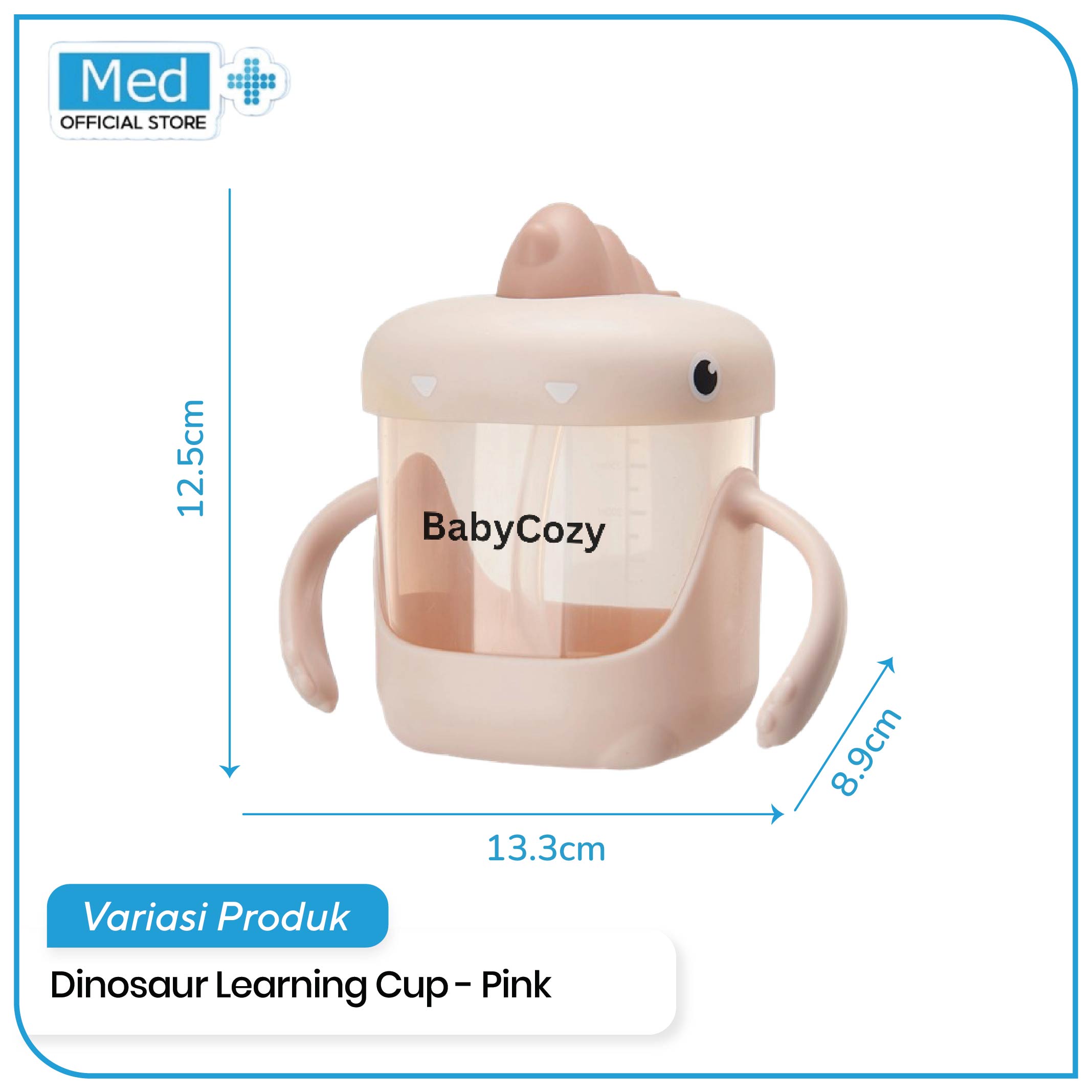 Med+ BabyCozy 3in1 Dinasour Training Straw Cup Gelas Minum Sedotan Anak