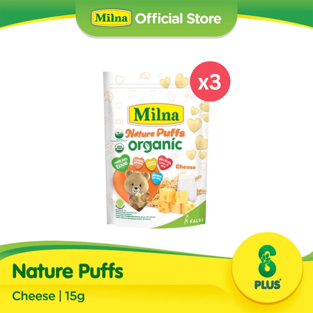 Milna Nature Puff Organic Cheese 15gr x3