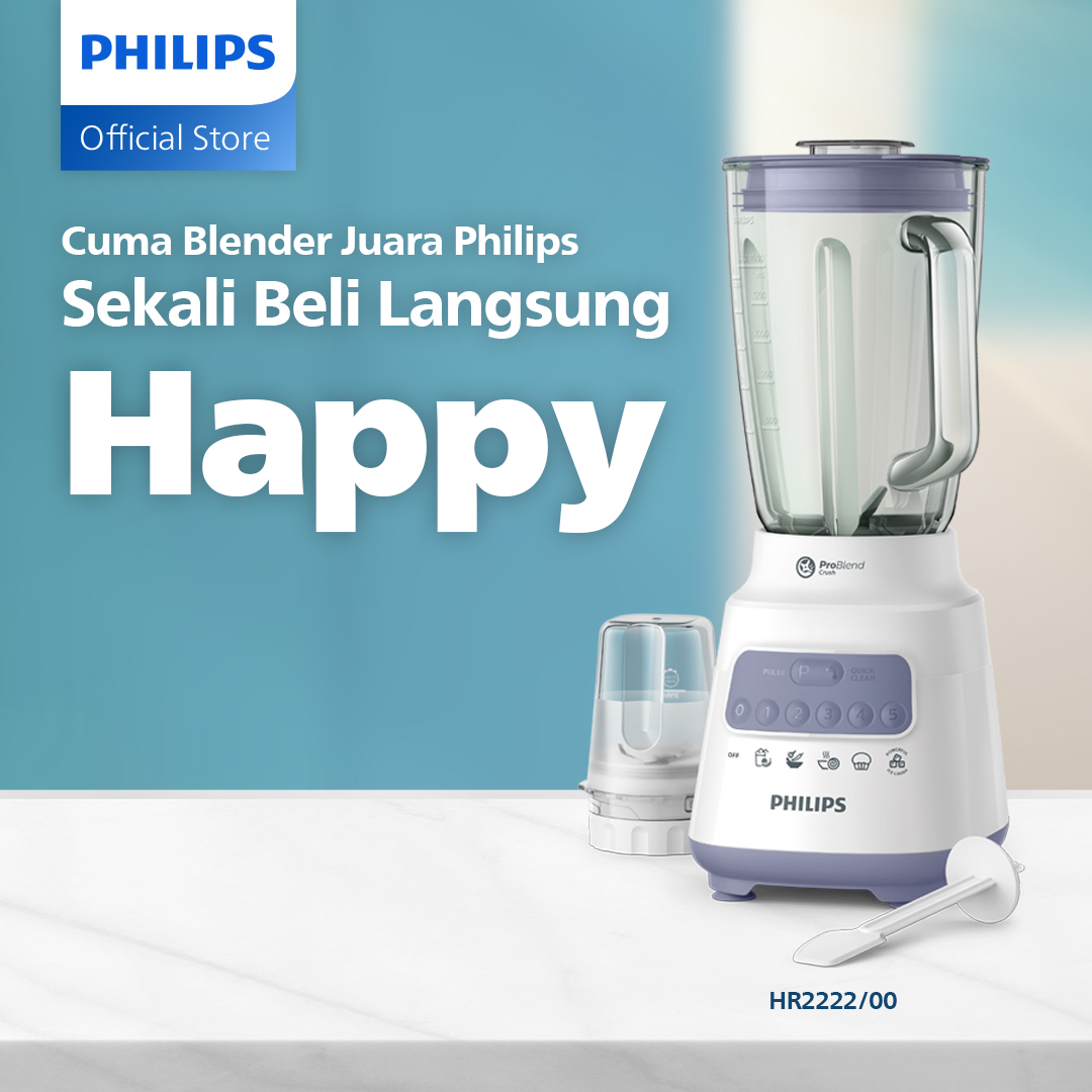 Blender Philips Kaca 2 liter - 5000 Series HR2222/00 - Blender jus - Blender bumbu philips - Dry ...