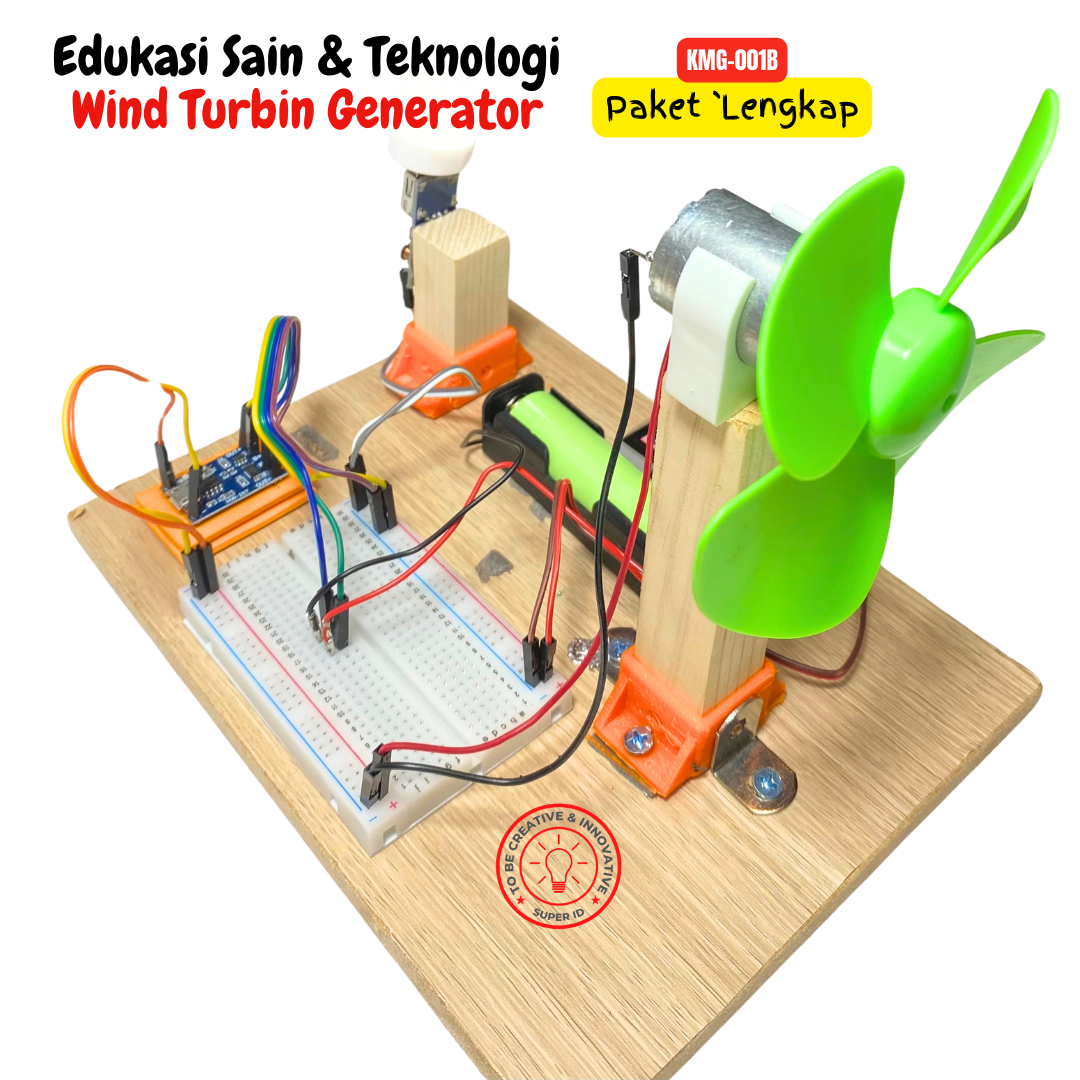 Kit DIY merakit mini wind turbine generator / pembangkit listrik tenaga bayu mini / kincir angin untuk pembangkit listrik tenaga angin sederhana / DIY PLTB mini