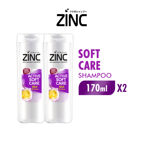[Paket isi 2] ZINC Shampoo Soft Care Botol 170ml