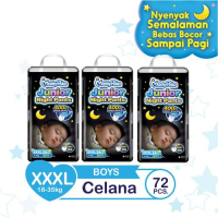 MamyPoko Junior Night Pants Boys XXXL24 x3 (18-35kg) isi 72 pcs [Karton] - Popok Celana