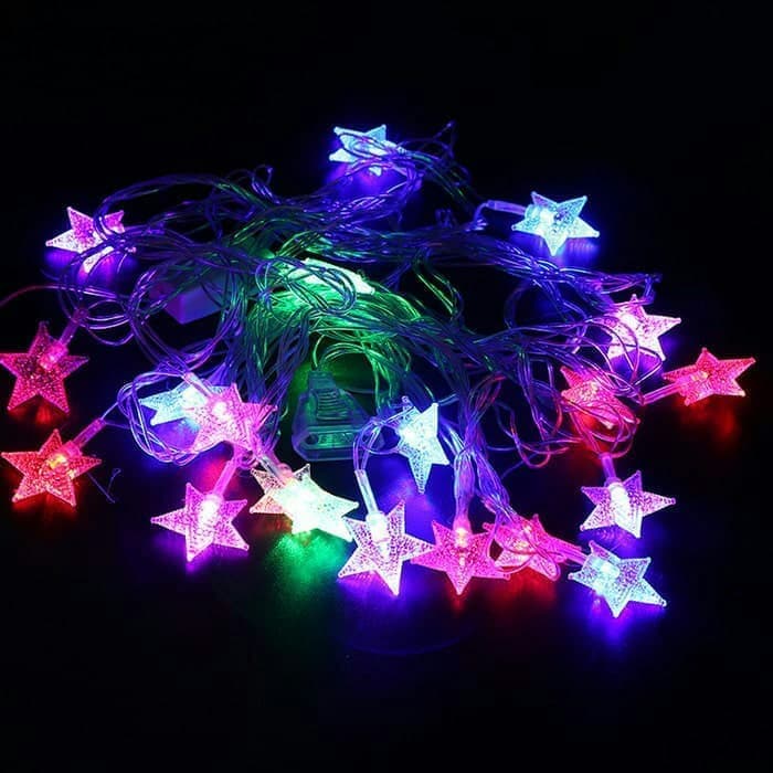 PANJANG FULL 10 METER - Lampu Hias Led Lampu Dekorasi Lampu Bintang Kelap Kelip 10 Meter - Lampu Hias Warna warni / Led Karakter Bintang & Bola Anggur