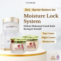 YU CHUN MEI Cordyceps Bright & Glow Series Day & Night Cream Set - Paket Skincare Mencerahkan Wajah Kusam Serum Brightening Cleanser Pembersih & Krim Pelembap Alami (Satuan Eceran & Bundling Hemat)