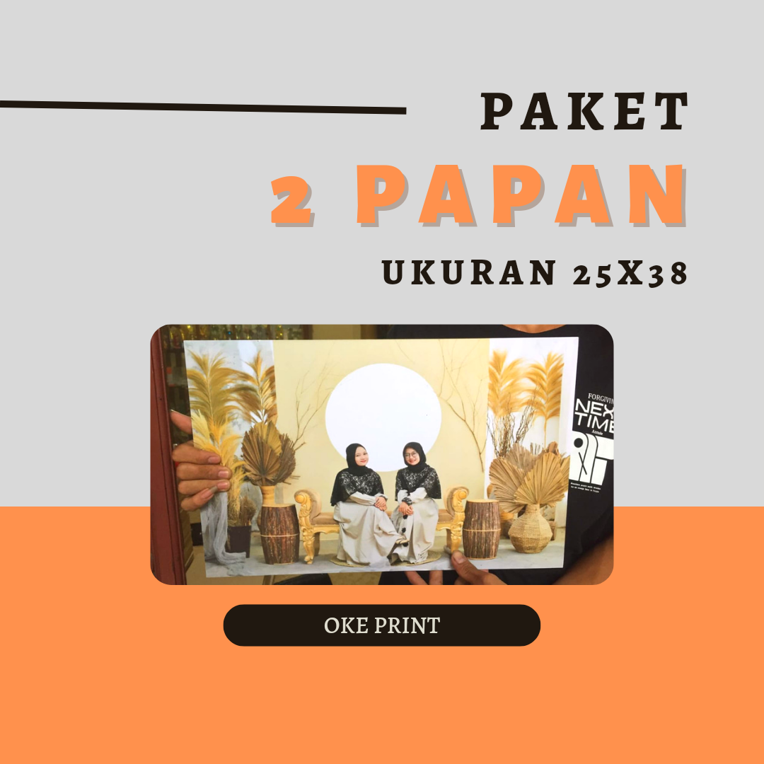 CETAK FOTO UKURAN 15R 25X38 2 PCS SUDAH DIBINGKAI PAPAN MDF PROSES 1 HARI BISA COD