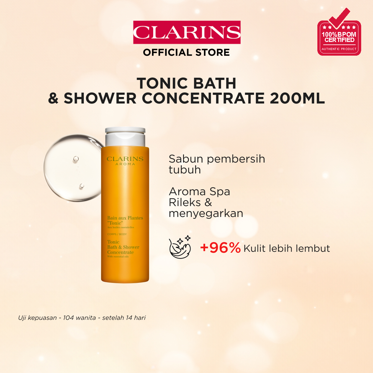 CLARINS Tonic Bath & Shower Concentrate 200ml - Sabun Mandi Cair