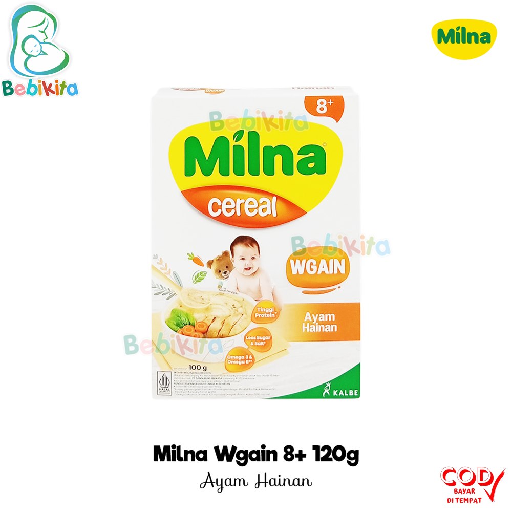 Bebikita Milna Bubur Bayi WGAIN 6+ 8+ Bulan Mpasi Bayi 120gr / Milna Bubur Wgain Soya 8+