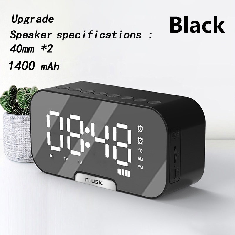 GOOJODOQ Wireless Bluetooth Speaker Jam Alarm With Smart Alarm Clock Portable Mini Salon Bluetoot...