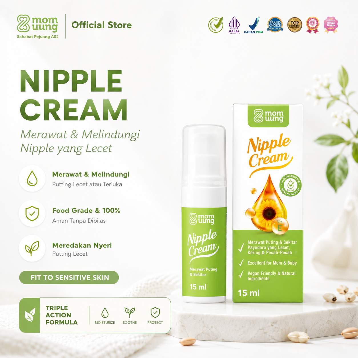 MOM UUNG KAPSUL PELANCAR PENAMBAH PENGENTAL ASI BOOSTER VITAMIN IBU MENYUSUI FENUGREEK BPOM HALAL