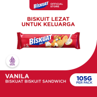 Biskuat Sandwich Vanila 105g - Biskuit Sandwich dengan Krim Rasa Vanila